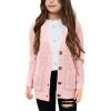 imageImily Bela Girls Sweaters Kids Open Front Button Down Knit Cardigans with PocketsPink