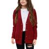 imageImily Bela Girls Sweaters Kids Open Front Button Down Knit Cardigans with PocketsRed