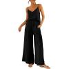 imageImily Bela Womens 2 Piece Outfit Set Spaghetti Strap V Neck Cami Top with Wide Leg Pants Casual Pajama Sets