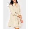 imageImily Bela Womens Fall Long Sleeve Tunic Dress Casual V Neck Loose Ruffle Tiered DressAbeige