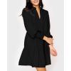 imageImily Bela Womens Fall Long Sleeve Tunic Dress Casual V Neck Loose Ruffle Tiered DressAblack