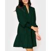 imageImily Bela Womens Fall Long Sleeve Tunic Dress Casual V Neck Loose Ruffle Tiered DressAblackish Green