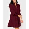 imageImily Bela Womens Fall Long Sleeve Tunic Dress Casual V Neck Loose Ruffle Tiered DressAburgundy