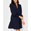 imageImily Bela Womens Fall Long Sleeve Tunic Dress Casual V Neck Loose Ruffle Tiered DressAnavy Blue