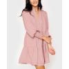 imageImily Bela Womens Fall Long Sleeve Tunic Dress Casual V Neck Loose Ruffle Tiered DressApink