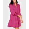 imageImily Bela Womens Fall Long Sleeve Tunic Dress Casual V Neck Loose Ruffle Tiered DressArose Red
