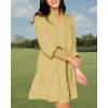 imageImily Bela Womens Fall Long Sleeve Tunic Dress Casual V Neck Loose Ruffle Tiered DressAyellow
