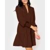 imageImily Bela Womens Fall Long Sleeve Tunic Dress Casual V Neck Loose Ruffle Tiered DressScoffee