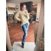 imageImily Bela Womens Fuzzy Knitted Sweater Sherpa Fleece Side Slit Full Sleeve Jumper OutwearsKhaki