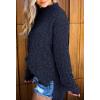 imageImily Bela Womens Fuzzy Knitted Sweater Sherpa Fleece Side Slit Full Sleeve Jumper OutwearsNavy Blue