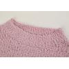 imageImily Bela Womens Fuzzy Knitted Sweater Sherpa Fleece Side Slit Full Sleeve Jumper OutwearsPink