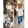 imageImily Bela Womens Fuzzy Knitted Sweater Sherpa Fleece Side Slit Full Sleeve Jumper OutwearsWhite