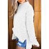 imageImily Bela Womens Fuzzy Knitted Sweater Sherpa Fleece Side Slit Full Sleeve Jumper OutwearsWhite
