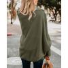 imageImily Bela Womens Kimono Batwing Cable Knitted Slouchy Oversized Wrap Cardigan SweaterArmy Green