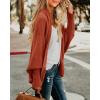imageImily Bela Womens Kimono Batwing Cable Knitted Slouchy Oversized Wrap Cardigan SweaterBrick Red