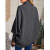 imageImily Bela Womens Kimono Batwing Cable Knitted Slouchy Oversized Wrap Cardigan SweaterDark Grey