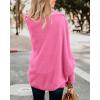 imageImily Bela Womens Kimono Batwing Cable Knitted Slouchy Oversized Wrap Cardigan SweaterHot Pink