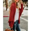 imageImily Bela Womens Kimono Batwing Cable Knitted Slouchy Oversized Wrap Cardigan SweaterRed  Orange