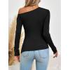 imageImily Bela Womens Off Shoulder Tops Long Sleeve Going Out Y2K Asymmetrical ShirtsBlack