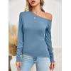 imageImily Bela Womens Off Shoulder Tops Long Sleeve Going Out Y2K Asymmetrical ShirtsBlue