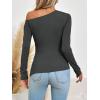 imageImily Bela Womens Off Shoulder Tops Long Sleeve Going Out Y2K Asymmetrical ShirtsGrey