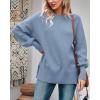imageImily Bela Womens Oversized Tunic Sweaters Fall Slouchy Long Sleeve Ribbed Knit Side Slit Pullover JumperBlue