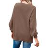 imageImily Bela Womens Oversized Tunic Sweaters Fall Slouchy Long Sleeve Ribbed Knit Side Slit Pullover JumperCoffee