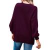 imageImily Bela Womens Oversized Tunic Sweaters Fall Slouchy Long Sleeve Ribbed Knit Side Slit Pullover JumperFuchsia