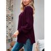 imageImily Bela Womens Oversized Tunic Sweaters Fall Slouchy Long Sleeve Ribbed Knit Side Slit Pullover JumperFuchsia