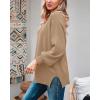 imageImily Bela Womens Oversized Tunic Sweaters Fall Slouchy Long Sleeve Ribbed Knit Side Slit Pullover JumperKhaki