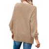 imageImily Bela Womens Oversized Tunic Sweaters Fall Slouchy Long Sleeve Ribbed Knit Side Slit Pullover JumperKhaki