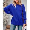 imageImily Bela Womens Oversized Tunic Sweaters Fall Slouchy Long Sleeve Ribbed Knit Side Slit Pullover JumperNavy Blue