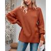 imageImily Bela Womens Oversized Tunic Sweaters Fall Slouchy Long Sleeve Ribbed Knit Side Slit Pullover JumperOrange