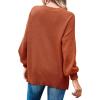 imageImily Bela Womens Oversized Tunic Sweaters Fall Slouchy Long Sleeve Ribbed Knit Side Slit Pullover JumperOrange