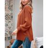 imageImily Bela Womens Oversized Tunic Sweaters Fall Slouchy Long Sleeve Ribbed Knit Side Slit Pullover JumperOrange