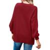 imageImily Bela Womens Oversized Tunic Sweaters Fall Slouchy Long Sleeve Ribbed Knit Side Slit Pullover JumperRed