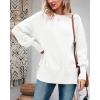 imageImily Bela Womens Oversized Tunic Sweaters Fall Slouchy Long Sleeve Ribbed Knit Side Slit Pullover JumperWhite