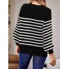 imageImily Bela Womens Oversized Tunic Sweaters Fall Slouchy Long Sleeve Ribbed Knit Side Slit Pullover JumperZ Striped Black