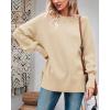imageImily Bela Womens Oversized Tunic Sweaters Fall Slouchy Long Sleeve Ribbed Knit Side Slit Pullover JumperZ2apricot