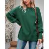 imageImily Bela Womens Oversized Tunic Sweaters Fall Slouchy Long Sleeve Ribbed Knit Side Slit Pullover JumperZ2blackish Green