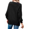 imageImily Bela Womens Oversized Tunic Sweaters Fall Slouchy Long Sleeve Ribbed Knit Side Slit Pullover JumperZblack