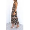 imageImily Bela Womens Summer Dress Tie Strap Boho Floral Beach Dress Square Neck Ruffle Sun Dresses A Line Smocked Maxi DressBlack