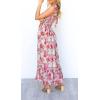 imageImily Bela Womens Summer Dress Tie Strap Boho Floral Beach Dress Square Neck Ruffle Sun Dresses A Line Smocked Maxi DressRed