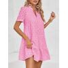 imageImily Bela Womens Summer Lace Dresses Eyelet Casual Flowy Babydoll Swing Short Sleeve V Neck Tunic DressBright Pink