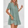 imageImily Bela Womens Summer Lace Dresses Eyelet Casual Flowy Babydoll Swing Short Sleeve V Neck Tunic DressLight Green