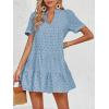 imageImily Bela Womens Summer Lace Dresses Eyelet Casual Flowy Babydoll Swing Short Sleeve V Neck Tunic DressWathet