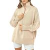 imageImily Bela Womens Tunic Sweater Fall Long Sleeve 14 Zip Pullover Sweaters Oversized Slouchy Ribbed Knit Sweatshirt with SlitApricot