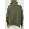 imageImily Bela Womens Tunic Sweater Fall Long Sleeve 14 Zip Pullover Sweaters Oversized Slouchy Ribbed Knit Sweatshirt with SlitArmy Green
