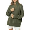 imageImily Bela Womens Tunic Sweater Fall Long Sleeve 14 Zip Pullover Sweaters Oversized Slouchy Ribbed Knit Sweatshirt with SlitArmy Green