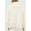 imageImily Bela Womens Tunic Sweater Fall Long Sleeve 14 Zip Pullover Sweaters Oversized Slouchy Ribbed Knit Sweatshirt with SlitBeige